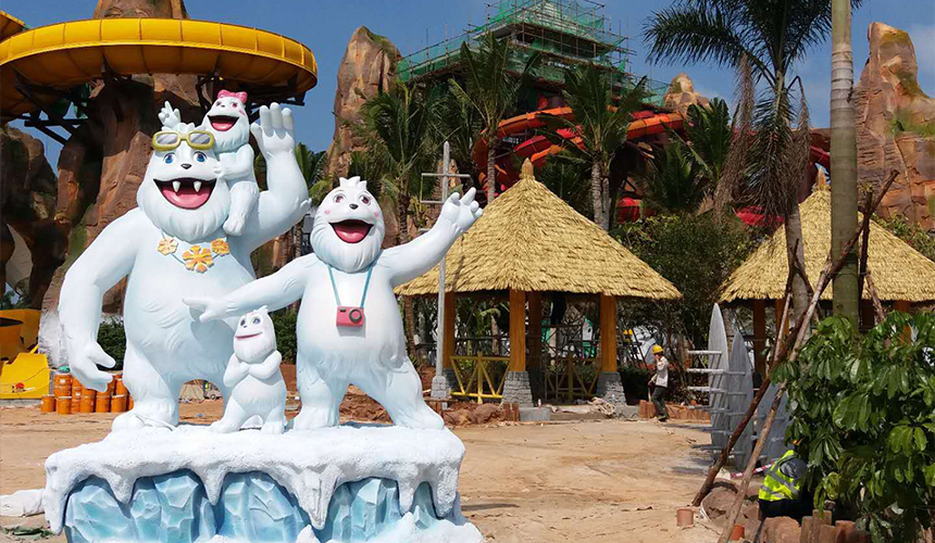 恒大?；◢u兒童樂園仿真茅草案例